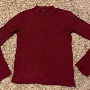 long sleeve burgundy top